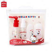 Miniso Hello Kitty Portable Travel 4 Pieces Set, Lovely Cartoon Toiletry Storage Bag, Waterproof Lightweight Organizer, Cosmetic Skincare Container For Outdoor Trip, Business Travel And Vacation(1 PC) - Multicolor - View 6