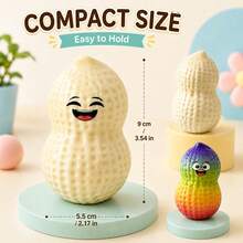 Juguete antiestrés con forma de cacahuete lindo, pelota sensorial de TPR pegajosa con rebote lento, forma de nuez realista, tamaño pequeño portátil de bolsillo, juguete squishy divertido con forma de comida para niños, adolescentes y adultos, alivio de la ansiedad, decoración de escritorio, juguete fidget - Multicolor - Ver 4