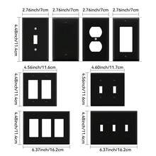 Wall Socket Panel And Switch Panel, Durable PC Material Unbreakable Modern Black/White Electrical Panel, 1/2/3 Gang Switch Rocker And Socket Panel - PC Black Panel - View 5