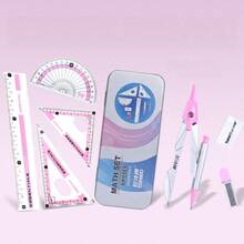 7-Piece Math Geometry Compass Set With Metal Storage Box, Precision Measurement Stationery Kit, School Supplies And Office Accessories, Suitable For School Projects And Classroom Activities, Back To School Student Essential, Ideal Gift For Saudi National Day, Halloween, Christmas - Sets - View 7