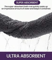 DEXI Tapete para Baño 40 x 60 cm, Alfombra de Baño Antiderrapante, Tapetes de Baño Supersuave y Absorbente, Lavable a Máquina, Blanco - Gris Oscuro - Ver 8