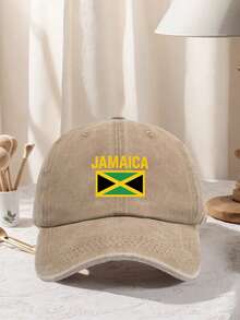 1pc Unisex "JAMAICA" Printed Baseball Cap Adjustable Design Ideal For Hiking Mountain Climbing, Travel, And Outdoor - Multicolor - View 12