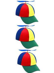 1/3/6pcs D EXCEED Propeller Baseball Cap, Fashion Cartoon Hat, Unisex, Party Costume Accessory, Fun Style, Travel Beach Vacation Supplies - Green - View 16