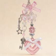 Y2K Style Pink Heart Phone Charm, Sweet Cartoon Phone Chain, Can Be Used As Bag Accessory And Door Hook Decoration, Sweet And Compact Multi-Functional Pendant, Perfect Gift For Partner, Friend Or Classmate - Multicolor - View 2