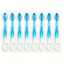 Portable Disposable Mini Travel Toothbrush, 5-In-1 Pre-Coated Toothpaste Mini Brush + Floss + Toothpick + Tongue Scraper, Travel-Ready Pre-Coated Toothpaste Toothbrush, Suitable For Travel, Work And Daily Use, Compact Design - Blue Mint Flavor - View 8