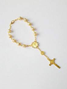 1pc Classic Handmade Copper Bead Mary Mother Bracelet, Suitable As A Gift For Female Friends, Also Suitable For Daily Or Holiday Wear - Multicolor - View 8