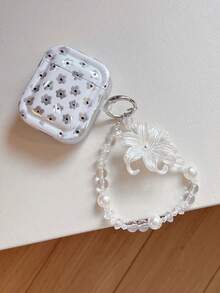 Casing Pelindung Motif Bunga Layar Penuh Wind Feather Gauze untuk AirPods 4, Casing Pelindung Earphone Apple, Casing Earphone Bluetooth Pro 3, iPod Box Generasi ke-3, Casing Earphone 1/2 - Putih - View 6