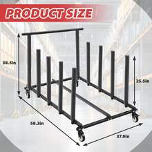 4 Door Storage Rack Cart With Locking Casters & Protective Foam Padding, Automotive Mobile Bracket Holder & Stand For Garage, Warehouse & Workshop, Black - 1 - View 2