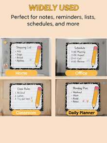 17pcs/11pcs/6pcs Magnetic Dry Erase Whiteboard Stickers, Pencil Shaped Reusable Whiteboard Stickers, Removable Magnetic Memo Pads, Suitable For Office, Classroom And Home Organization. - Whiteboard Sticker Set - View 8