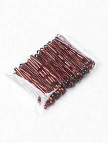 20pcs Coffee Color Hair Clips In Bag - Coffee Brown - View 4