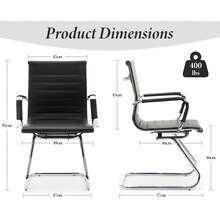 WAHSON OFFICE CHAIRS 10PCS PU Leather Office Chair Metal Frame Conference Chair For Meeting Room/Reception Area - 黑色十把 - 查看 4