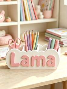 Personalized Name Desk Organizer, 3D Printed Pencil Holder, Kids Room Decor - Multicolor - View 9