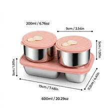 Portable 304 Stainless Steel Lunch Box With Lid, Divided Fruit Salad Food Storage Container, Leak Proof Bento Box, Dishwasher & Microwave Allowable, Suitable For Student Adult Use In School, Office, Outdoor Camping, Picnic,Travel, Back To School - Multicolor - View 25