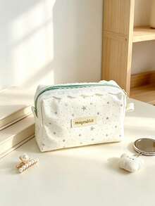Lace Star Cosmetic Bag For Women Canvas Makeup Pouch Travel Toiletry Storage Organizer Zipper Makeup Bag For Lipstick Brushes Skincare Daily Vacation - Multicolor - View 14