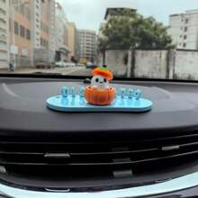 Nueva Alfombra Antideslizante Numerada de Halloween + Base de Calabaza + Sombrero de Fantasma Adorno Creativo DIY para Tablero de Coche de Halloween Decoración de Elfo de Calabaza Bienvenida Halloween con tu Coche - Set de 3 piezas de fantasma - Ver 7