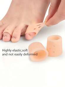 5/10/20pcs Silicone Toe Caps - Breathable Perforated Design, Suitable For Running, Hiking, Skating And Dancing - Soft Elastic Hand Washable With Finger Clip Design - Neutral Style, Beige - Multicolor - View 2