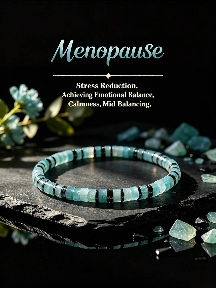 Bohemian Style Aquamarine Bracelet -- Healing Crystal Jewelry -- Elastic Cord Jewelry -- Suitable For Daily Wear - Multicolor - View 1