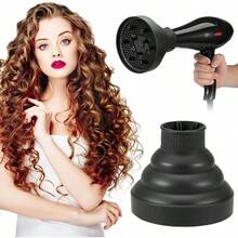 Gorro de silicona para secado de cabello, herramienta universal negra para el cuidado del cabello, resistente a altas temperaturas, difusor ajustable para secado de cabello, herramienta de cuidado capilar de calidad profesional. - Negro - Ver 5