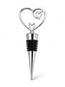 2pcs/5 Styles Decorative Wine Bottle Stoppers, Elegant Heart & Star Design, Suitable For Beverage Bottles, Home Dining, Birthday Parties & Gatherings - Multicolor - View 7