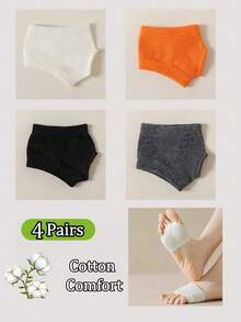 1/3/4 Pairs Bikini Cotton Split Toe Socks, Summer Thin Half-Palm Invisible Two-Toe Socks, Matching Flip-Flops - Multicolor - View 37