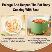 SMEGGEMS Hot Pot Noodle Electric Pot, Dual-Speed Heating & Keep Warm, Easy To Clean, Fast Heat Conduction, High-Temperature Resistant Cooking, Can Cook Noodles, Steam Noodles, Hot Pot, Stew Soup, Easy To Store And Carry - Green - View 8
