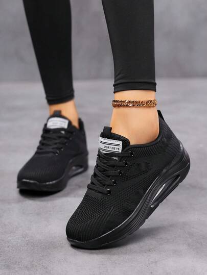 SOSENFER Sepatu Wanita Platform Wedges Tersembunyi, Sepatu Sneaker Bertali Rendah Penambah Tinggi Badan dengan Bantalan Udara, Sepatu Kasual Ringan Berbahan Jala Bernapas untuk Semua Musim
