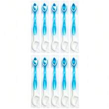 Portable Disposable Mini Travel Toothbrush, 5-In-1 Pre-Coated Toothpaste Mini Brush + Floss + Toothpick + Tongue Scraper, Travel-Ready Pre-Coated Toothpaste Toothbrush, Suitable For Travel, Work And Daily Use, Compact Design - Blue Mint Flavor - View 7