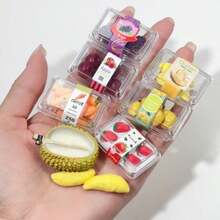Dollhouse Mini Boxed Fruit Set - 1:6 And 1:12 Scale, Mini Pear, Apple, Grape Models, Suitable For BJD OB11 6-Inch Dollhouse, Miniature Food Scene Decoration And Collection Accessories (Suitable For 14 Years And Above) - Multicolor - View 2