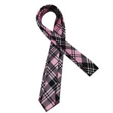 1pc Unisex Pink Plaid Casual Fashion Necktie, Suitable For Stage, Party, Performance, Valentine's Day Gift Or Daily Accessory - Baby Pink - View 1