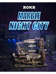 3D Wooden Puzzles For Adults Marble Run Model Building Kit LGA01 Marble Night City - As Pic - View 4