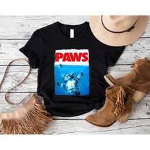 Conjuntos de Verano para Hombre, Camiseta con Parodia de Patas de Gato, Camiseta Divertida con Diseño de Película, Tops para Mujer - Negro - Ver 1
