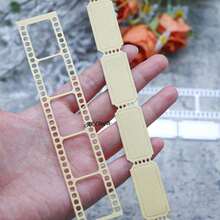 Vintage Film Strip Metal Cutting Dies New Arrivals Today, Frame Movie Reel Ticket Border Die Cuts For Most Die-Cutting Machines, Retro Junk Journal Scrapbooking Photo Frame Card Making Embossing Template For Travel Memory Handmade Crafts - C-Silver - View 4