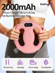 PinkSings Fascia Ring Massager, 12-Speed Adjustable Vibration, Home Fitness Use | Multi-Function Full Body Fascia Ring With Waist Belt, Portable Wireless Massager For Abdomen, Thighs, Arms - Multicolor - View 13