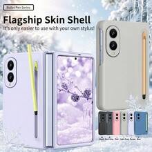 1pc Hadaasi Multi-Color Full Coverage Flip Protective Case, With Pop-Out Stylus Slot And Pop-Out Storage Compartment, Comes With Matching Stylus, Matte Fine Skin-Friendly Frosted Texture, Scratch-Resistant, Fingerprint-Resistant, Shock-Resistant, Compatible With Samsung Galaxy Z Fold 8/Z Fold 8 Ultra/Z Fold 7/Z Fold 6/Z Fold6-Slim/W25/Z Fold 5/Z Fold 4/Z Fold 3 And Compatible With IPhone Ultra - Multicolor - View 3
