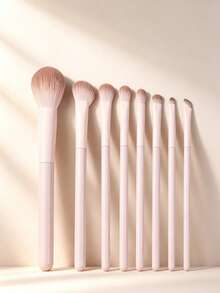 7/10/13pcs Pink Makeup Brush Set, Soft Synthetic Bristles For Face Foundation, Blush, Eyeshadow, Concealer, Professional Beauty Tool - Pink - View 4