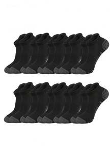 1/5/10/20 Pairs Unisex Moisture-Wicking Breathable Odor-Resistant Soft Comfortable Sports Short Socks, Suitable For Daily Training All Seasons, Christmas Gift - Multicolor - View 9