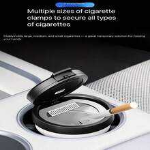 Car Ashtray Creative Multifunctional With Lid Automatic Car Ash Collector High-End Storage Item Car Coffee Cup Ashtray Metal Inner Liner Anti-Ash Fly With Lid Creative Personalized High Aesthetic One-Click Opening - Multiple Styles - View 10