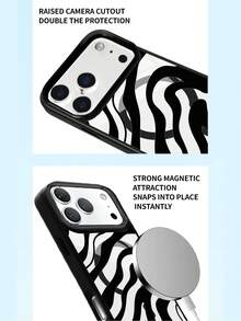 1pc Zebra Stripe Pattern, Couple/Best Friend Style Magnetic Large Hole Phone Case, Anti-Drop TPU Material, Compatible With Apple 11 12 13 14 15 16 17 Pro/Pro Max/14 15 16 17 Plus Phone Protective Cover, Holiday Gift, Daily Commute, Daily Anti-Drop Highly Attractive Style - Multicolor - View 5