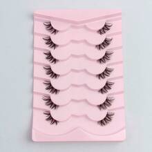 7 Pairs Thai-Style Half Lash Little Devil False Eyelashes, Full Strip Spiky Lash Texture, Clear Soft Band, Large Capacity, Camera-Friendly & Easy To Apply, For Daily Makeup & Shooting Scenarios - View 8