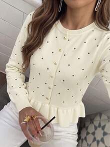Women's New Autumn/Winter Ruffle Trim Knit Cardigan, Suitable For Office Commute, Formal Business Occasions, Social Gatherings And Casual Daily Wear - Multicolor - View 4