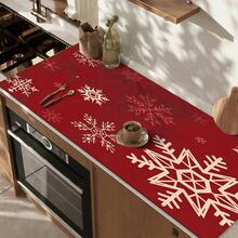 1pc Christmas Snowflake Pattern Dish Drying Mat, Coffee Machine Mat, Absorbent Non-Slip Heat-Resistant Table Protector, Kitchen Table Mat For Holiday Table Setting And Drainage, Festive Decorative Placemat, Multi-Purpose Kitchen Mat, Home Gift, Tabletop Decor - XYLSD-850 - View 7