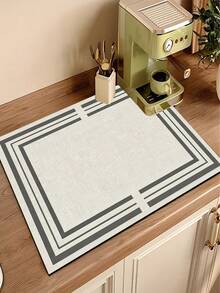 1pc Modern Minimalist Double Layer Geometric Frame Line Floor Mat, 3.5mm, Cuttable, Kitchen Non-Slip Mat, Absorbent And Dirt-Resistant, Suitable For Kitchen, Bathroom, Entrance, Living Room, Bathroom Floor Mat, Hallway Carpet, Outdoor Garden Door Mat. - Multicolor - View 2