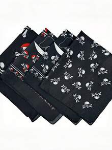 5pcs/3pcs/1pc Pirate Skull Bandana - Hip Hop Street Dance Headscarf For Pirate Costume Accessory - Unisex Motorcycle Riding Face Mask - Cycling, Hiking And Outdoor Sports Face Mask Headscarf - Multicolor - View 8