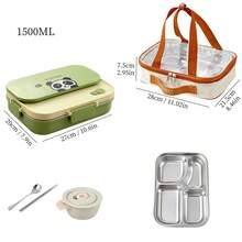 Kotak Bekal Bento Stainless Steel 304 untuk Dewasa, Wadah Makanan dengan Kompartemen, Wadah Persiapan Makanan dengan Sekat, Kotak Makan Siang Logam Terisolasi Portabel dengan Wadah Sup, Wadah Makanan untuk Perjalanan, Kotak Bekal Bento Sekolah dengan Tas Makan Siang dan Peralatan Makan - MultiWarna - View 18