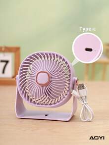 AOYI 1 buah kipas meja minimalis isi ulang 500mAh yang dapat dipasang di dinding/meja, dengan 3 kecepatan yang dapat disesuaikan, dilengkapi kabel pengisi daya. - MultiWarna - View 5