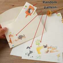 36pcs, Cat Theme Letter Set, 4 Styles, Including 24 Lined Stationery Papers And 12 Matching Envelopes, Gift Card Envelopes, Durable Paper, Minimalist Creative Love Letters, Gift Invitations, Birthday Party Invitations, Holiday Party Invitations, Romantic Confession Wedding Invitations - Kitten - View 10