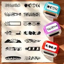 Self-Inking Roller Frame Stamp, Continuous Rolling Decorative Stamp, Vintage Pattern Stamp, Suitable For Diary, Scrapbooking, DIY Crafts - Planner Roller Series - View 5