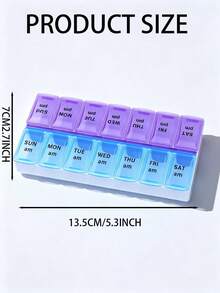 3/2/1pc Double Row 14 Compartment Medicine Box, 7-Day Large Capacity Portable Dispensing Device. Removable Partition Allows For Adjustable Medication Compartment Space. Lightweight And Compact, Suitable For Travel And Daily Outdoor Use. - Multicolor - View 5