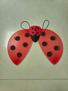 3pcs/1pc Halloween Adult Women Christmas Carnival Party Performance Red & Black Polka Dot Cute Ladybug Wings Costume Set/Single Piece - Red - View 13