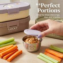 Portable Plastic/304 Stainless Steel Lunch Box With Lid, Divided Fruit Salad Food Storage Container, Leak Proof Bento Box, Dishwasher & Microwave Allowable, Suitable For Student Adult Use In School, Office, Outdoor Camping, Picnic,Back To School - Multicolor - View 7